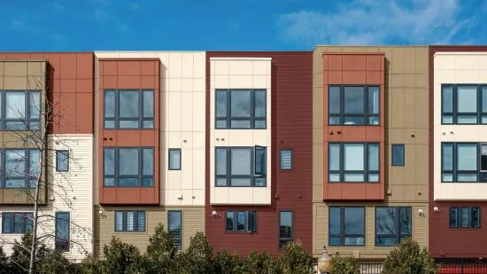 Warm mahogany commercial exterior