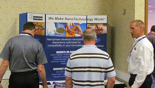 Mark Clark, Account Manager for Coatings at Nanophase, talks with customers at CTT 2011.