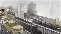 Dürr’s RoDip® M rotational process for pretreatment and cathodic electrocoating.