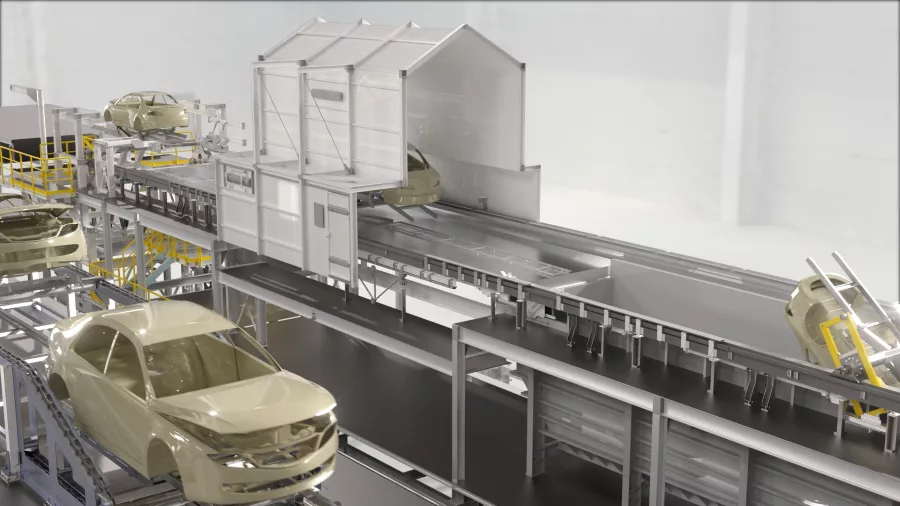 Dürr’s RoDip® M rotational process for pretreatment and cathodic electrocoating.