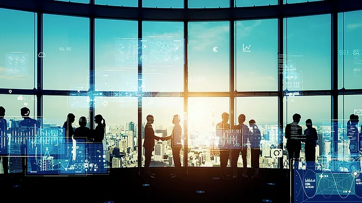 Business network concept. Human Resources. Group of businesspeople. Management strategy