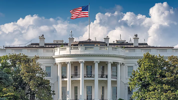 The White House in Washington DC at summer day. 