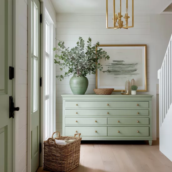 C2 spearmint hallway