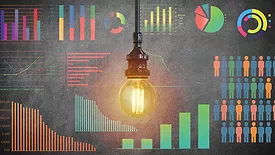 Global business growth infographic drawn on blackboard