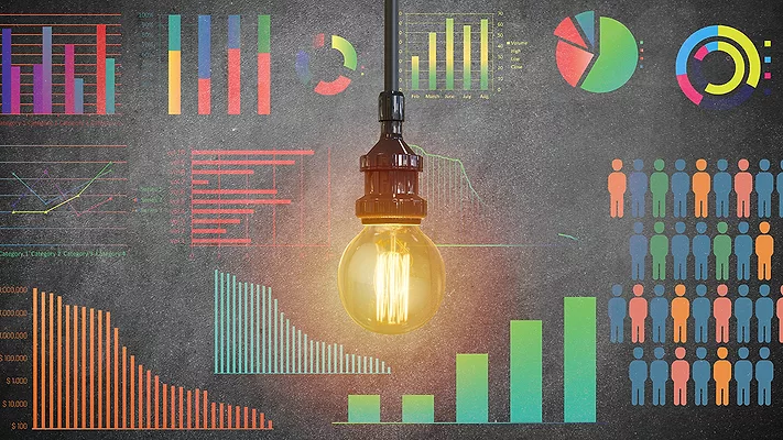 Global business growth infographic drawn on blackboard