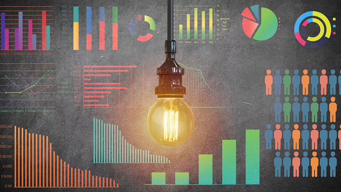 Global business growth infographic drawn on blackboard