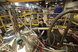 Scaled-up manufacturing of iMicrobes bio-based acrylic acid at IBRL.