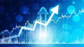 Data graph and chart on blue technology background