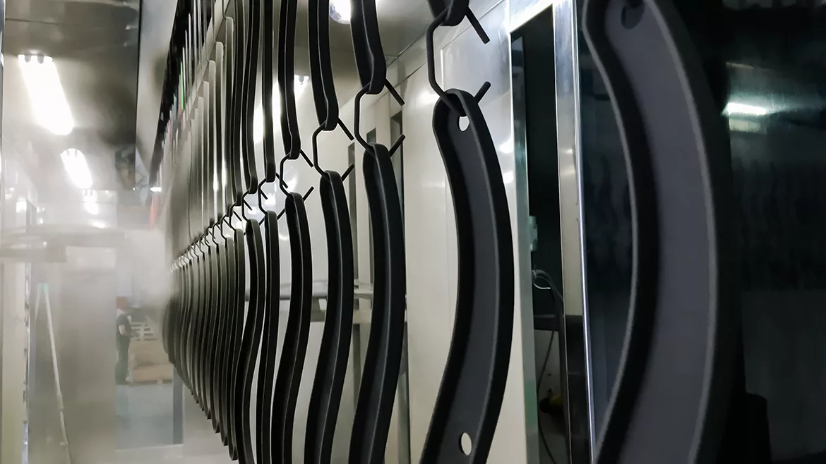 Default Powder Finishing GI-1188843970 Powder coating of metal parts in factory