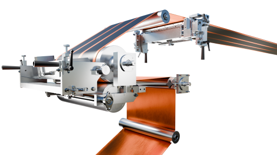 Simultaneous two-sided electrode coating.