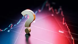  Question mark over bar graph background