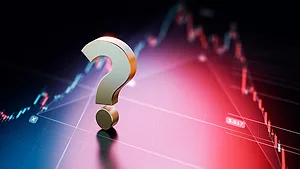  Question mark over bar graph background