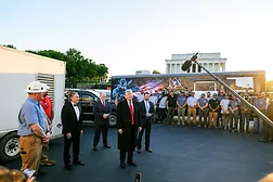 President Donald J. Trump visits the Lincoln Memorial Reflecting Pool, Thursday, May 7, 2026. 