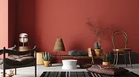 GI-1159114337-1170x658.jpg Rustic home interior with bench, chairs and decor in red room