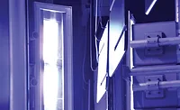 Powder coating curing oven in a production facility