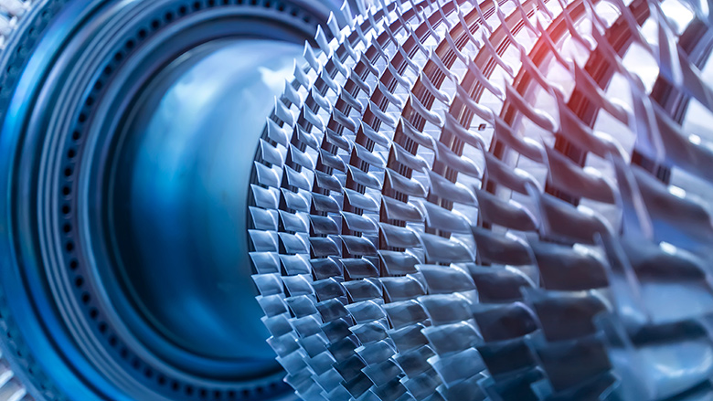 Jet engine, internal structure with hydraulic, aircraft and aerospace industry 