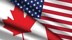 Flags of USA and Canada