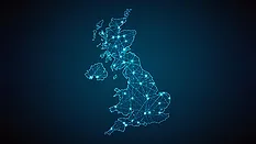 United Kingdom map geometric mesh polygonal light
