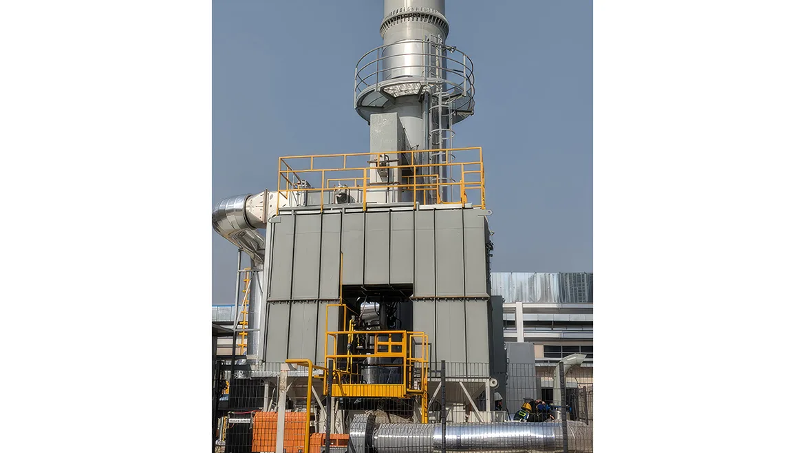 Regenerative thermal oxidizer and concentrator system installed at a coatings facility.