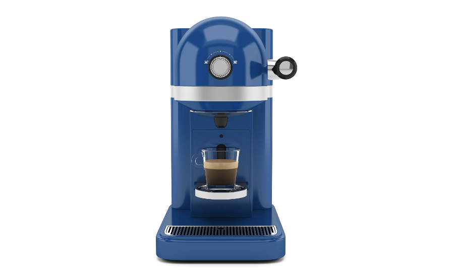 blue espresso maker