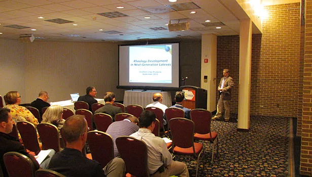 K. At CTT, Josh Mathes from Southern Clay Products presented a novel method of rheology development in next-generation latexes.
