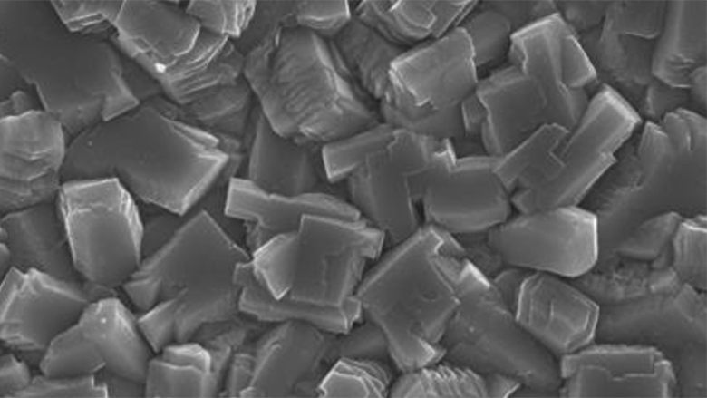 Cold-rolled steel surface image treated with a zinc phosphate pretreatment