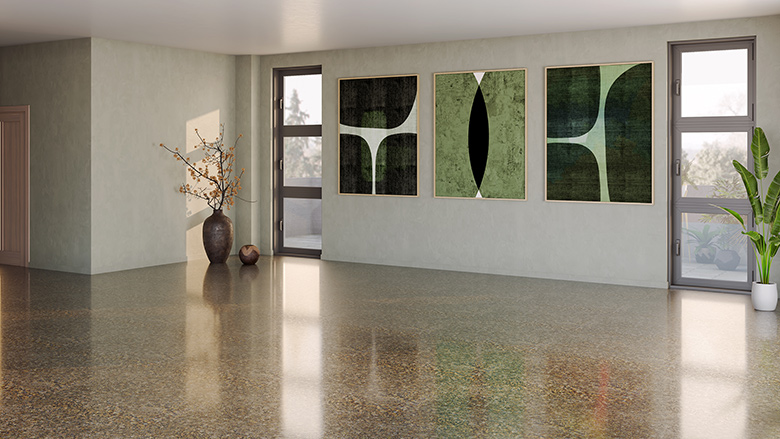 concrete flooring with resin coating