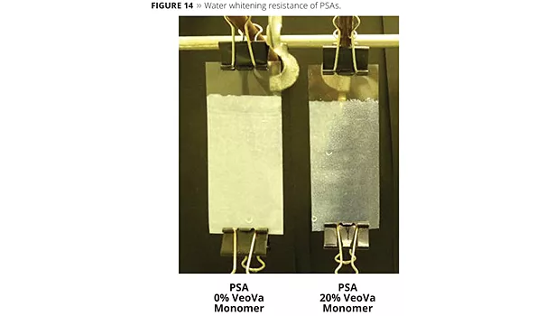 water whitening resistance of PSAs