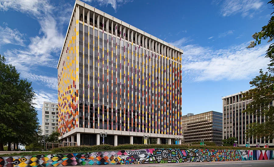 Outdated Building Revived with Wild Color Scheme