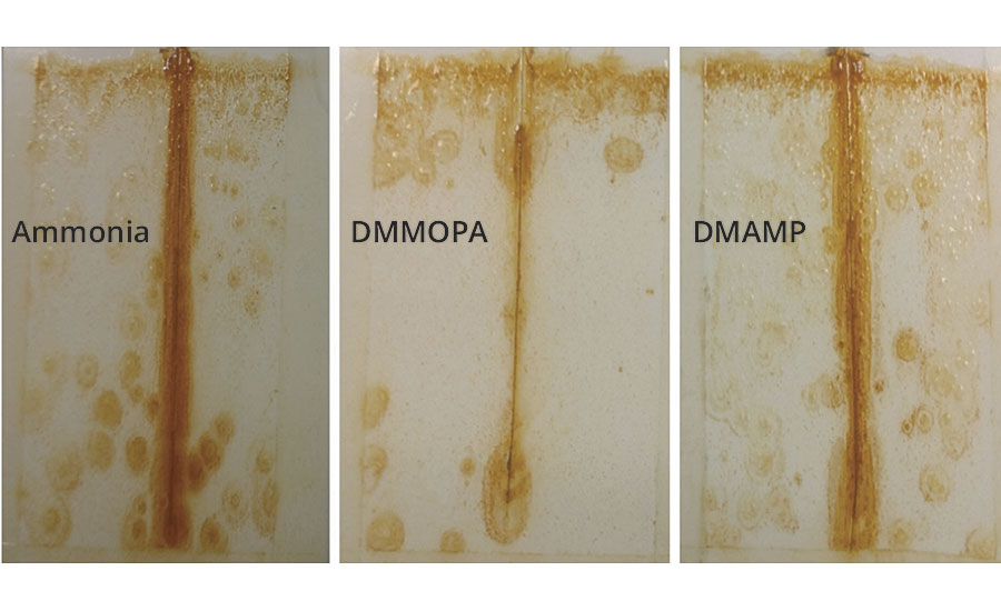 Corrosion resistance of paints neutralized with various amine neutralizers