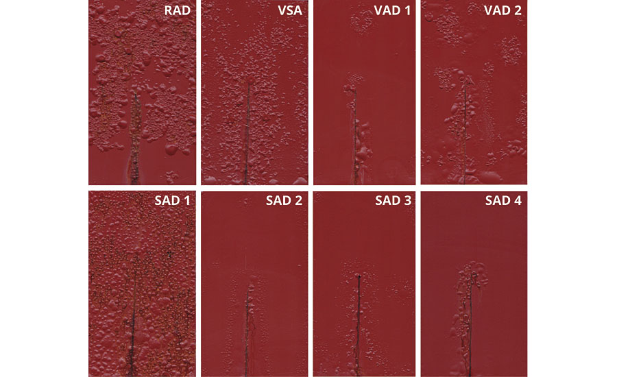 Test results after 720 hrs salt spray test ISO 9227