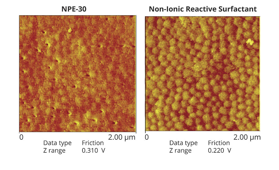 AFM pictures of dried films after water washing