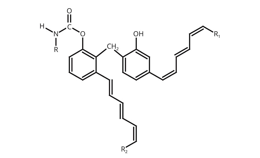 Oxidizable phenolic urethane molecule
