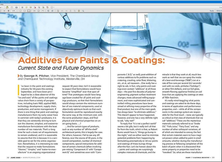 Additives For Paints And Coatings 2020 06 03 Pci Magazine