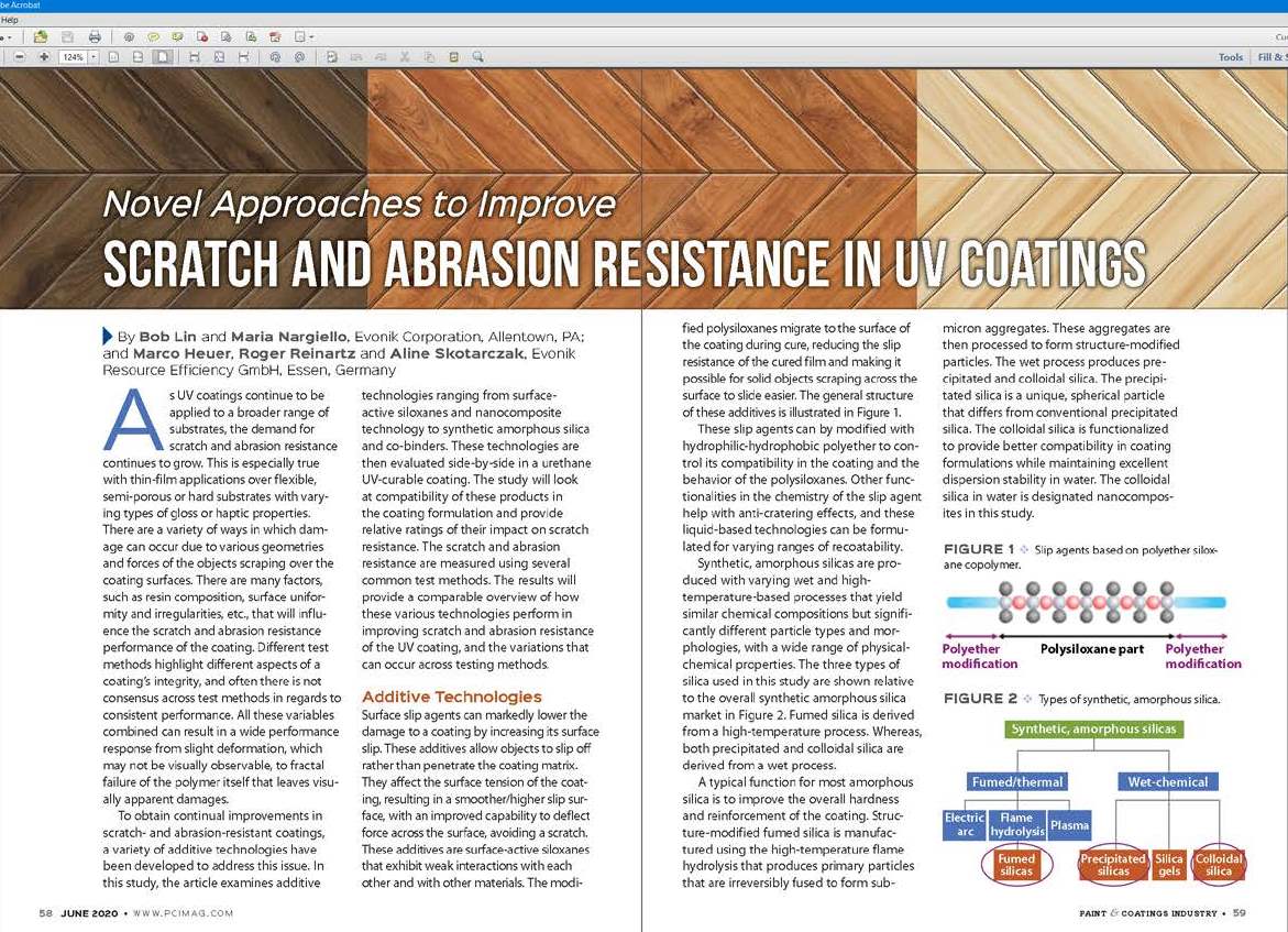 Novel Approaches to Improve Scratch and Abrasion Resistance in UV Coatings, 2020-06-08