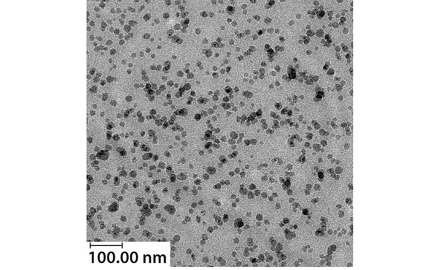 TEM of colloidal nano-silica in cured sample.