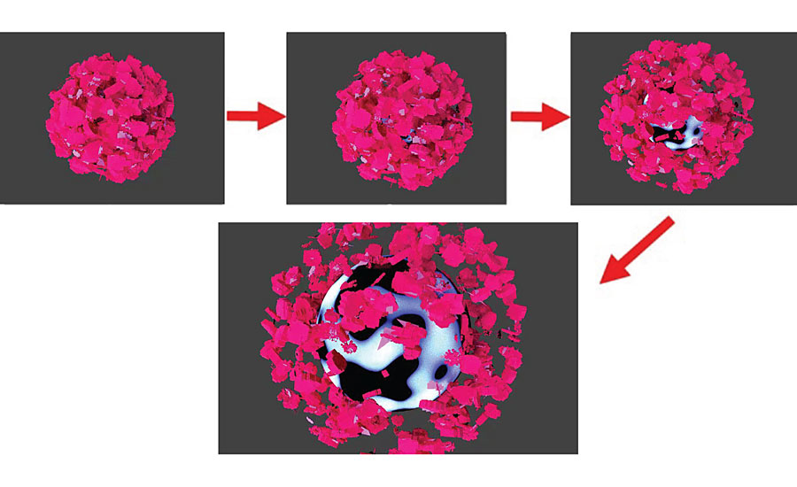 Air under vacuum inside agglomerate.