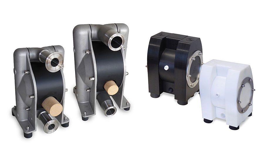 G series (right) and D series (left) pumps are available with single piece diaphragms (diaphragm and plate).