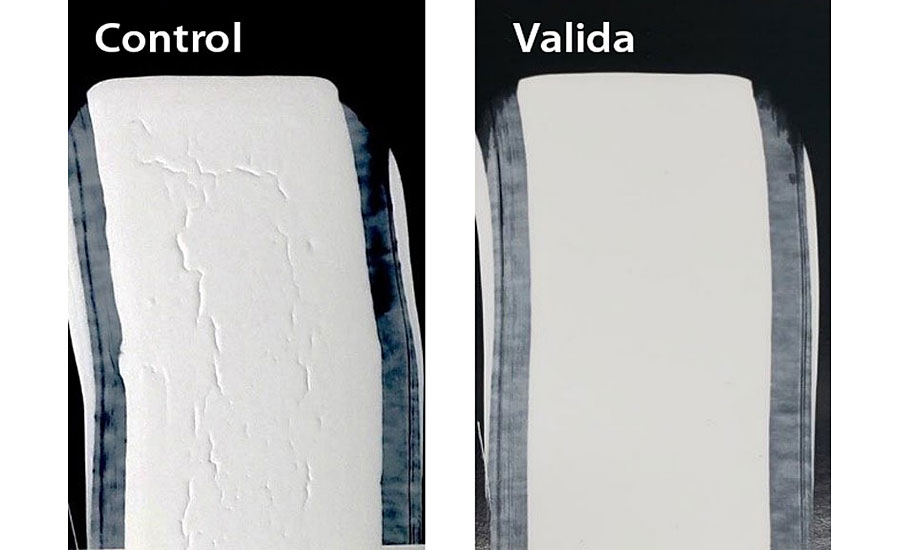 Fibrillated cellulose improves mud-cracking resistance. Valida gel consists of 3% cellulose in 97% water.