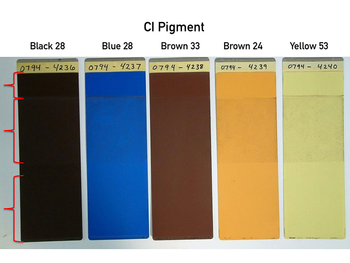 Photos of CICP pigmented PVDF/acrylic in South Florida (31 years exposure). (Photos courtesy of Arkema)