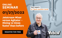 Free Online Seminar: Jetstream Mixer vs. Agitator - Mixing 10 Times Faster Than Before