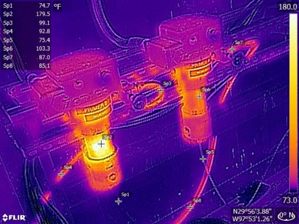Thermal scan of 2K system inside booth.