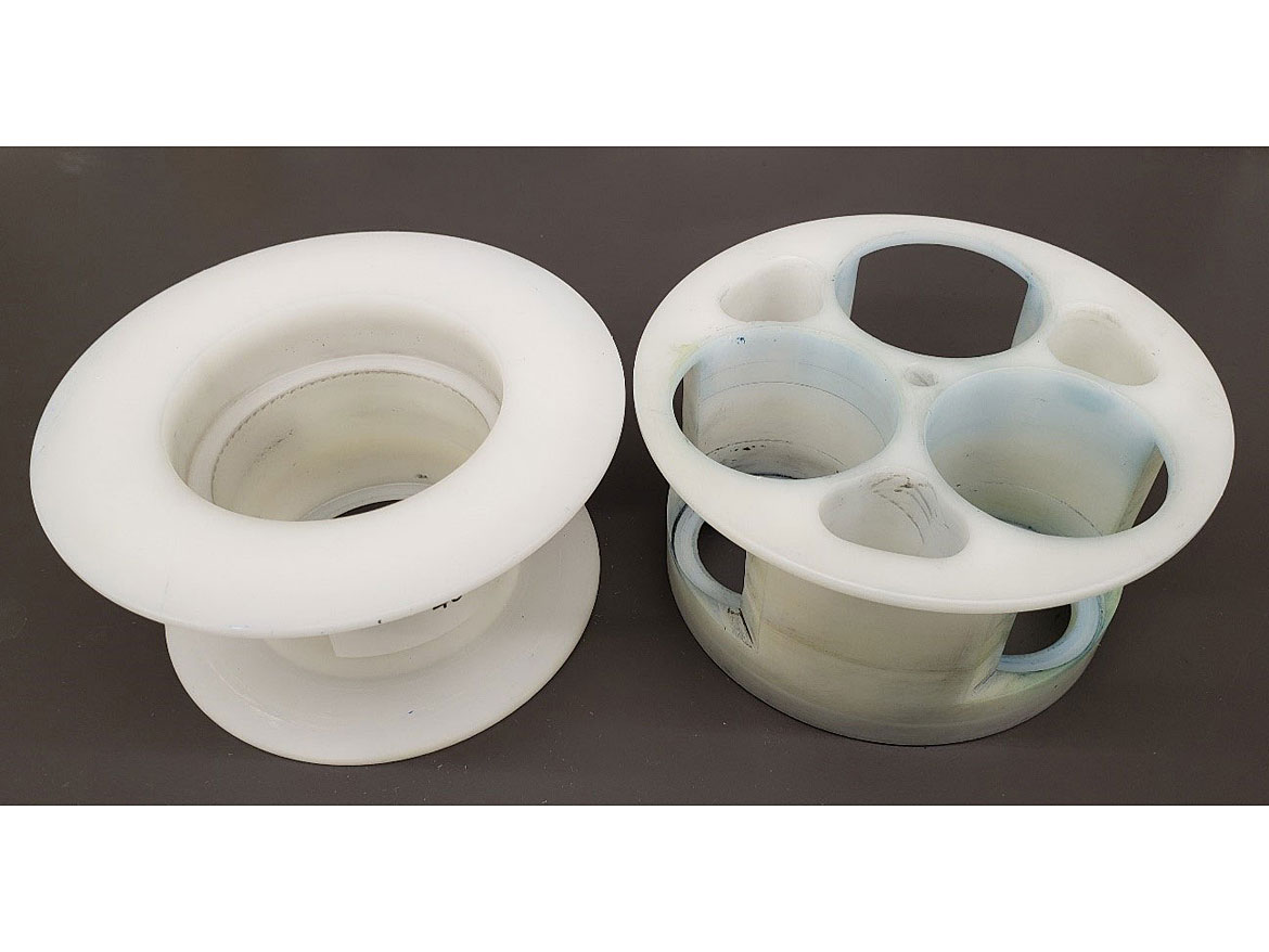 Sample holder dual axial centrifuge (triple for grinds, single for paint tint strength).