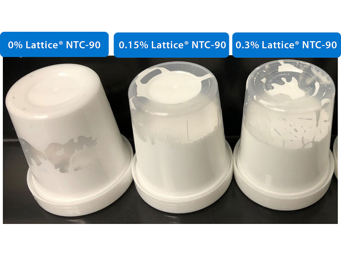 High-solids TiO<sub>2</sub> dispersions in accelerated stability testing — 2 weeks at 54 °C.