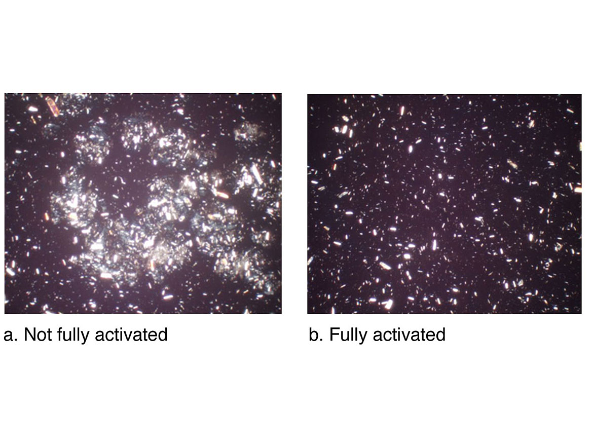 Optical microscope pictures of colloidal MCC dispersions.