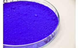 ultramarine blue pigment in a dish