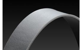 image of bent gray bar on black background