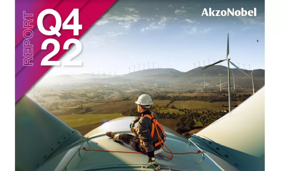 image of wind turbine working sitting on a wind turbine