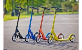 image of scooters each a different color