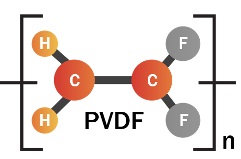 Molecular structure of PVF and PVDF